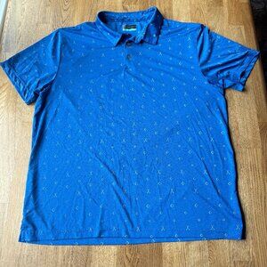 PGA Tour Blue Patterned Polo Top Size XXL